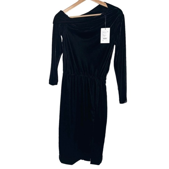 New Women’s Theory Velvet Off-The-Shoulder Dress Size 0 - Picture 2 of 10